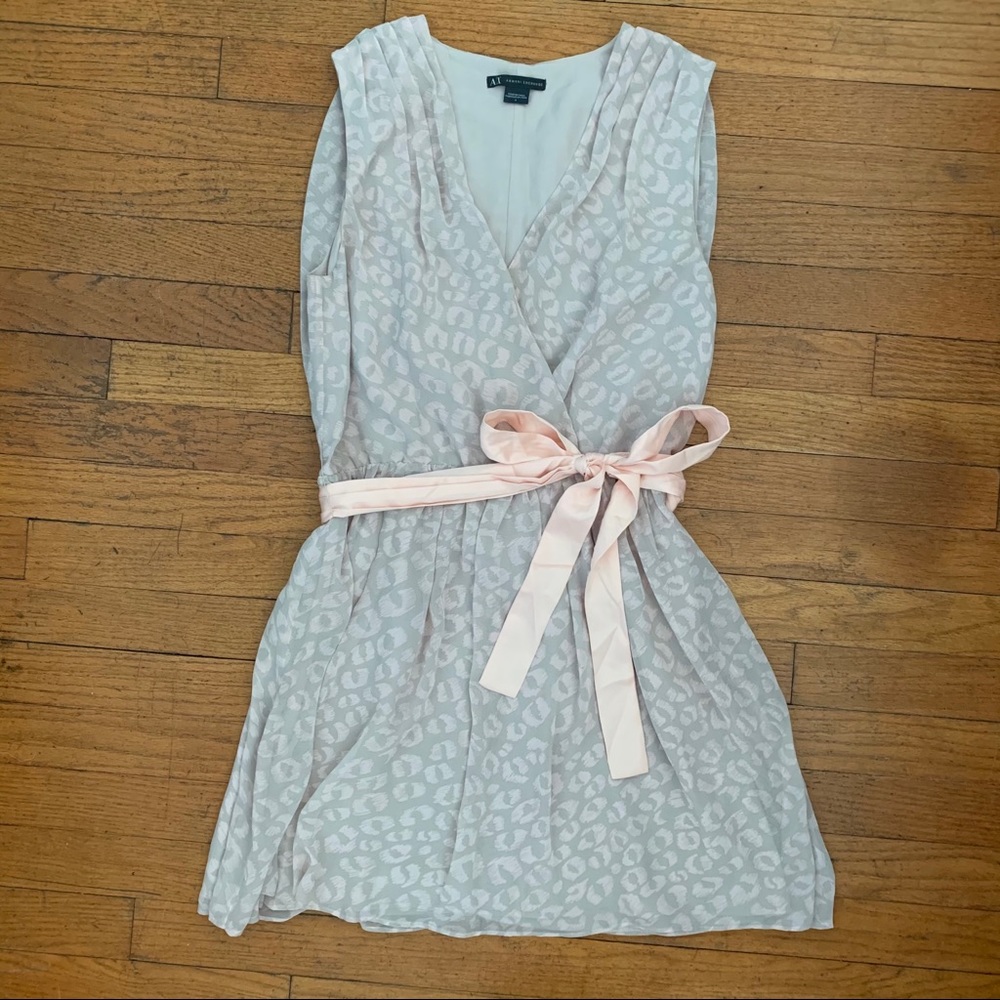 Armani Exchange Leopard Print Dress in Grey